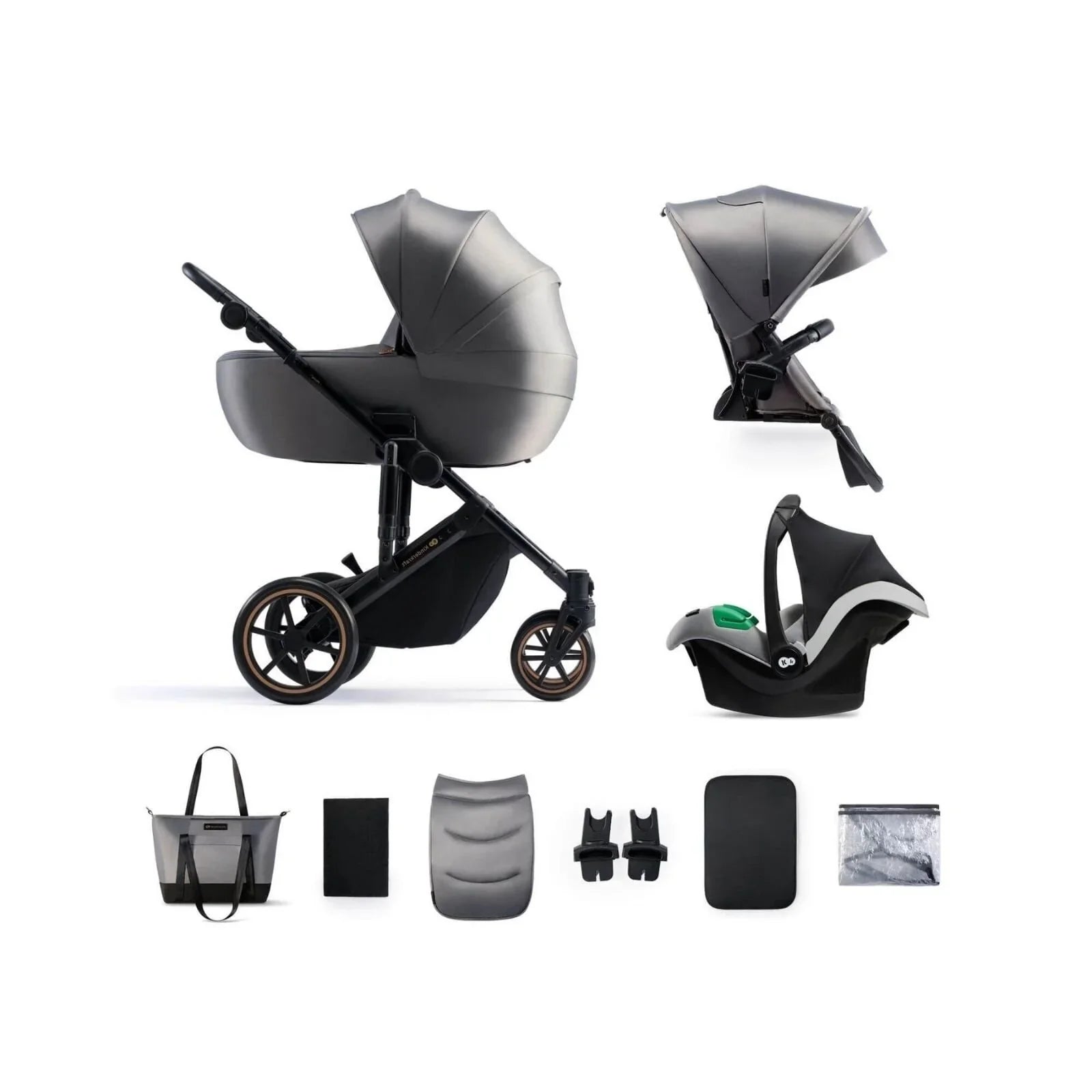 Kinderkraft 3-in-1 Mink Pro Prime 2 Travel System with Car Seat - Shadow Grey