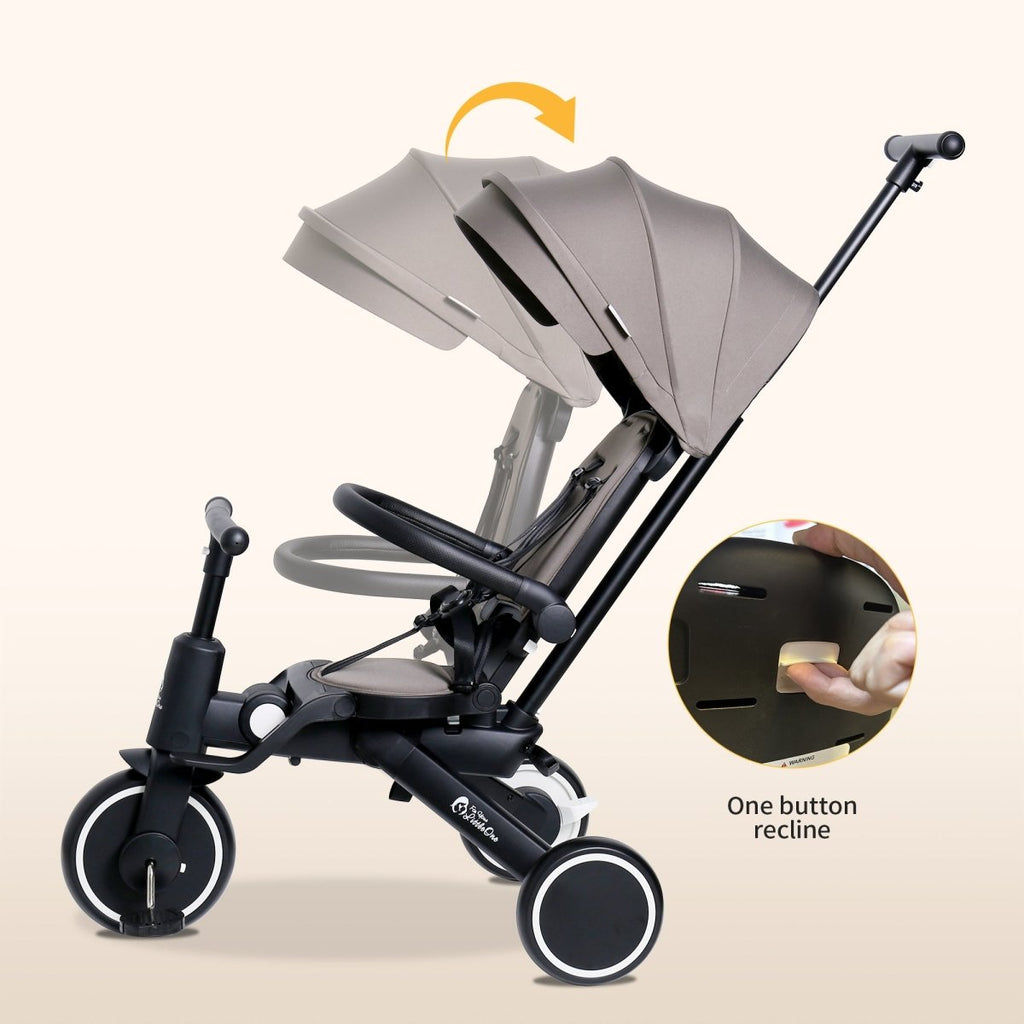 Foryourlittleone Xplor Plus 6 in 1 Foldable Trike - Jet Black (10m-4y)